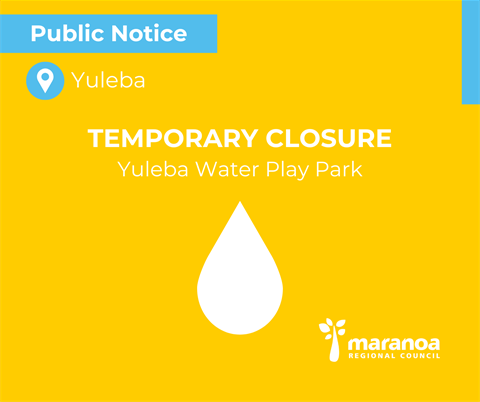 The Yuleba Water Play Park is temporarily closed due to mechanic failure. 