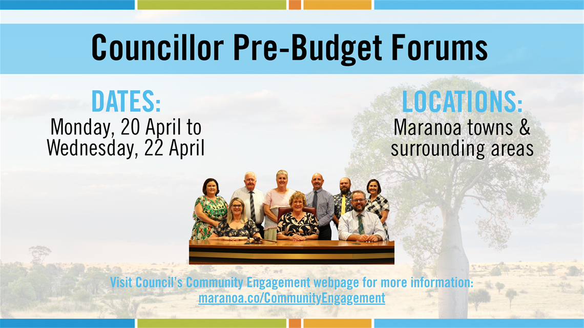 Councillor Pre-Budget Forums - Monday Forums