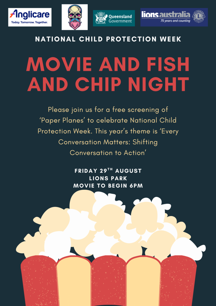 Head down to Lions Park tonight for a free community screening of Paper Planes to celebrate National Child Protection Week.