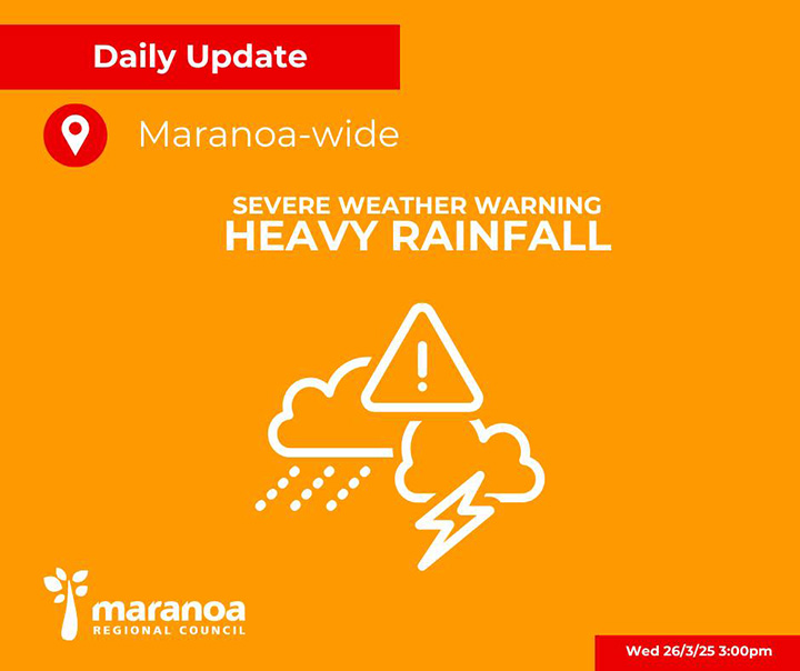 Severe Weather Warning: HEAVY RAINFALL