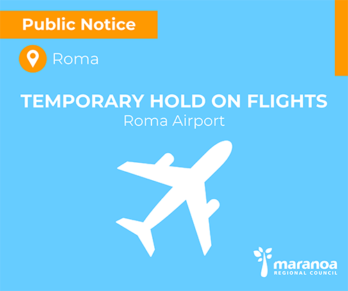 Temporary hold on flights at the Roma Airport