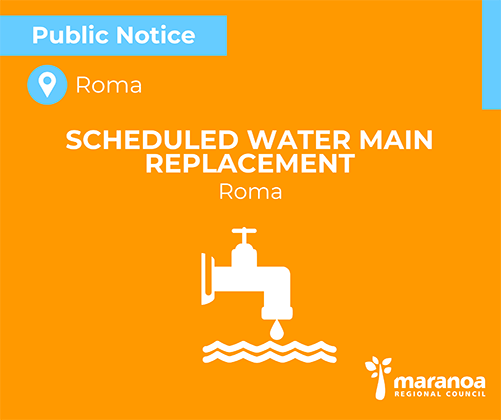 Water main to be replaced in Roma.