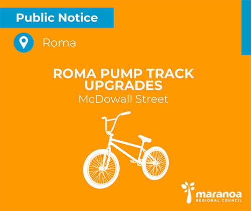 The Roma Pump Track will be temporarily closed from Wednesday, 6 August to Wednesday, 20 August to complete minor upgrade works.