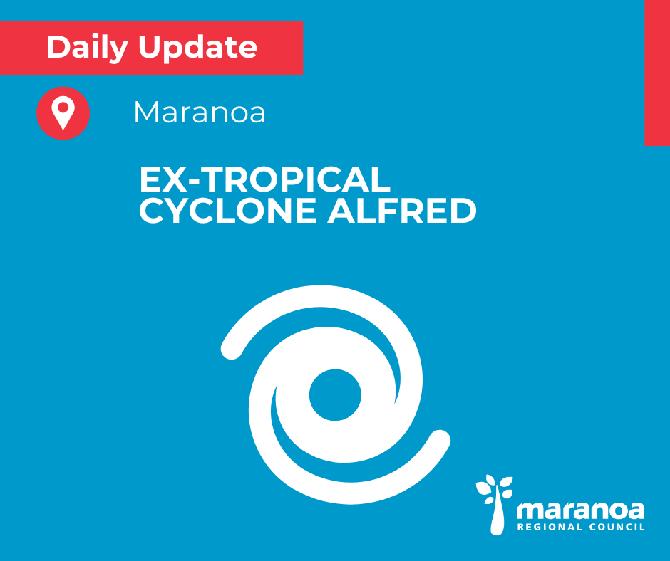 Ex-Tropical Cyclone Alfred has weakened to a tropical low and is gradually moving inland.