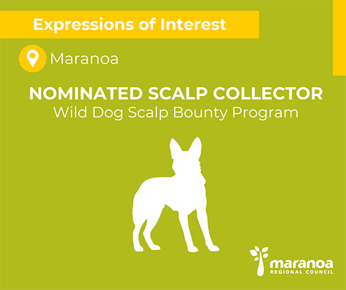 Maranoa Regional Council is currently seeking Expressions of Interest from residents across the region to take on the role of Nominated Scalp Collector under Council’s Wild Dog Scalp Bounty Program.