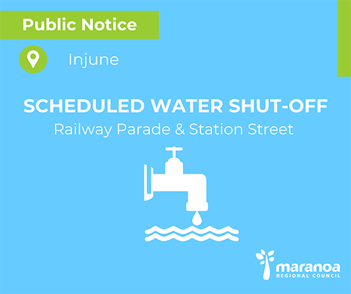 Water will be shut-off on Railway Parade and the east side of Station Street today, Friday 20 June 2025 from 12pm – 2pm.
