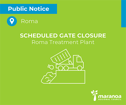 Scheduled gate closure: Roma Sewage Treatment Plant