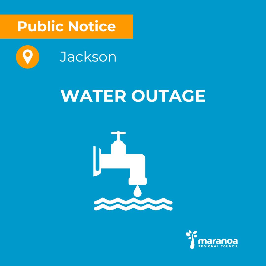 Water Outage: Jackson
Due to an accident, water supply has been lost in the Township of Jackson.
Council officers are working to restore supply. Current estimates are that water will be restored by 7:00pm.
We appreciate your understanding.
*Issued at 4:30